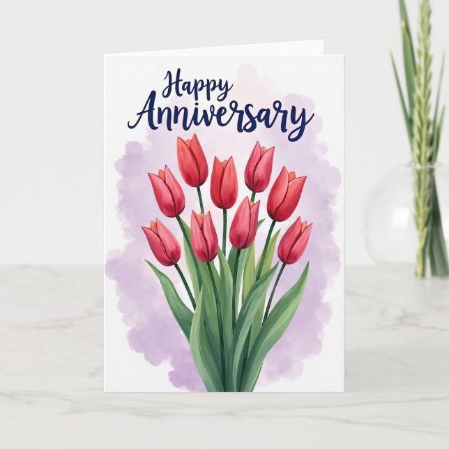 Tarjeta de Mensaje de Flores Carmesí (Anverso)