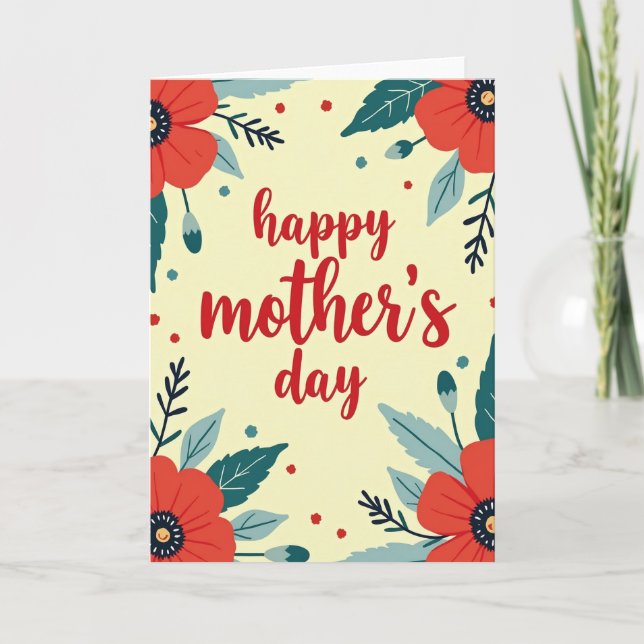 Tarjeta de Mensaje de Flores Punteadas (Anverso)