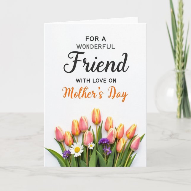 Tarjeta de Mensaje de Flores Rayadas (Anverso)