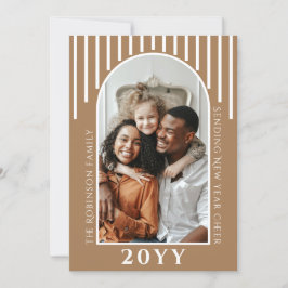 Tarjeta de Mensaje de Foto de Año Nuevo Moderno en