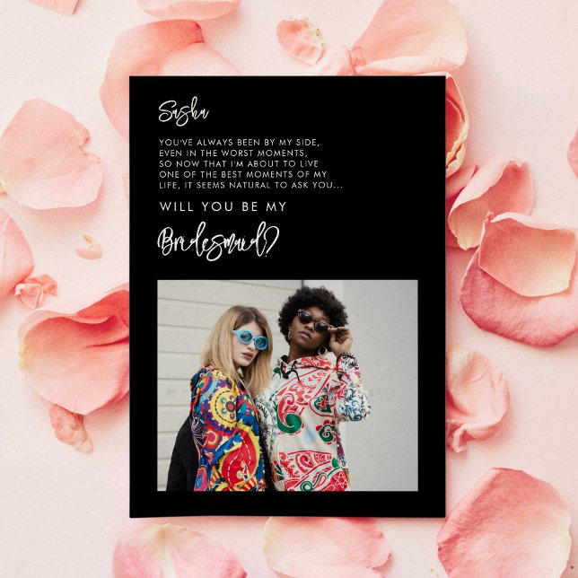 Tarjeta de mensaje de foto de la dama de honor neg (Subido por el creador)