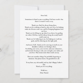 Tarjeta de Mensaje de Foto Personalizada para Papá