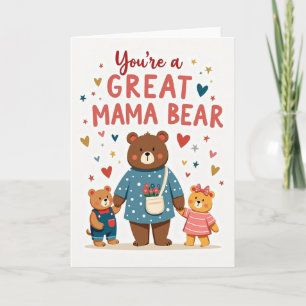 Tarjeta de Mensaje de Gran Mamá Osa