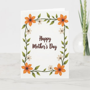 Tarjeta de Mensaje de Guirnalda Floral