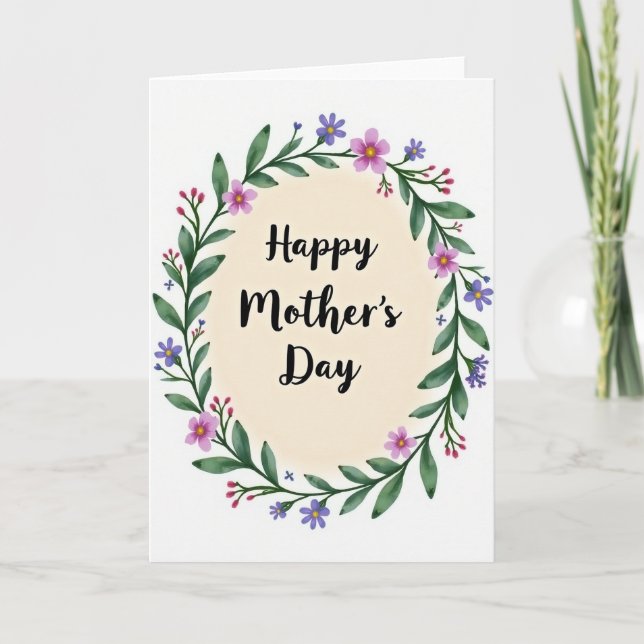 Tarjeta de Mensaje de Honor de Corona Floral (Anverso)