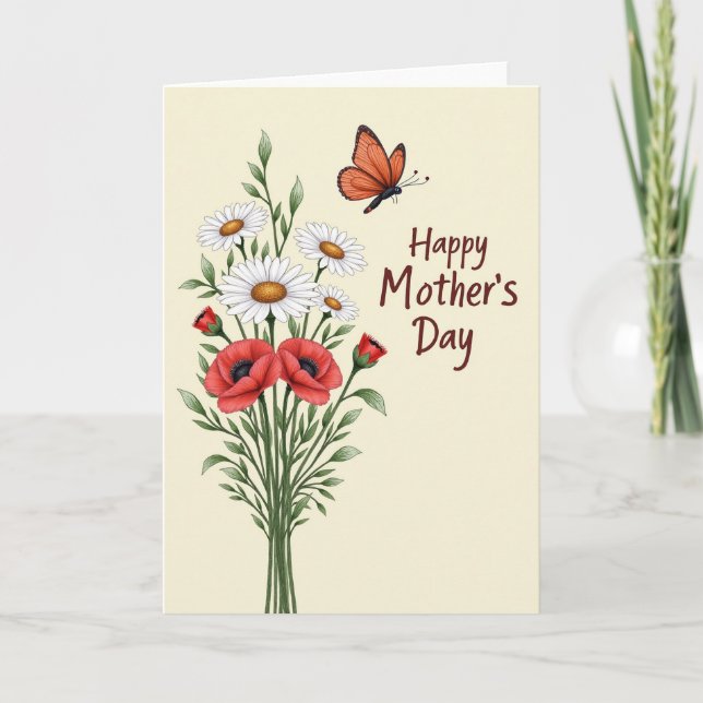 Tarjeta de Mensaje de Jardín Floral (Anverso)