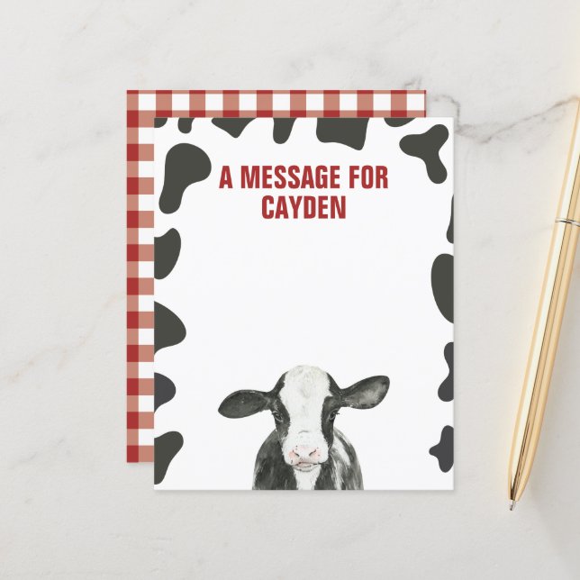 Tarjeta de mensaje de la cápsula del primer cumple (Anverso/Reverso In Situ)