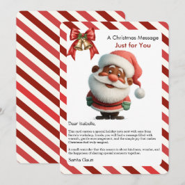 Tarjeta de Mensaje de Navidad de Papá Noel para Ni