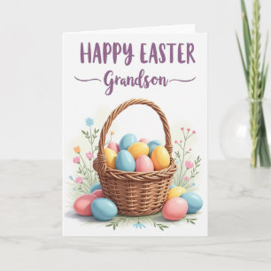Tarjeta de Mensaje de Pascua de Cesta Trenzada