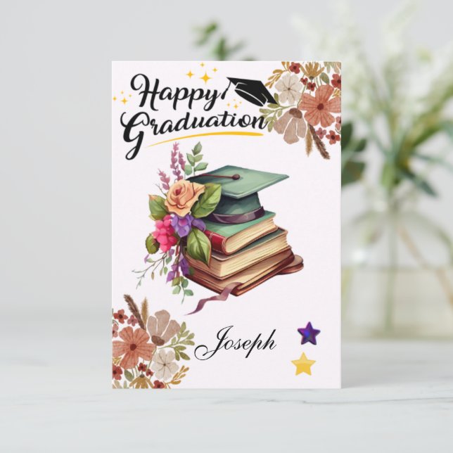 tarjeta de mensaje de regalo de grado único, Gradu (Anverso de pie)