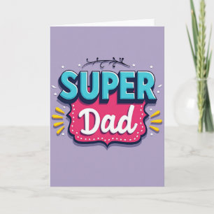 Tarjeta de Mensaje de Super Papá Verde Azulado