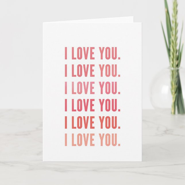 Tarjeta de Mensaje de Te Amo Rosa (Anverso)