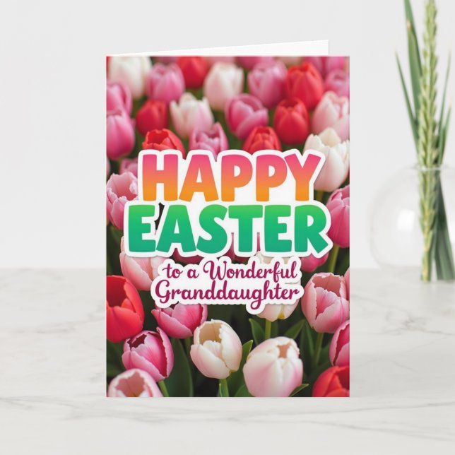 Tarjeta de Mensaje de Tulipán de Primavera Alegre (Anverso)