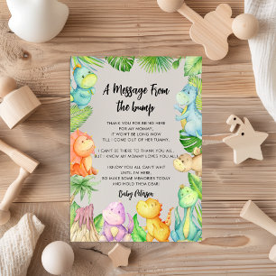 Tarjeta de Mensaje del Bebé Dinosaurio para Fiesta