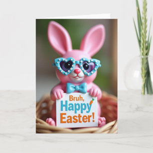 Tarjeta de Mensaje del Conejo Feliz de Pascua