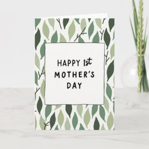 Tarjeta de Mensaje del Día de la Madre con Hojas