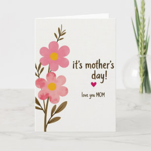 Tarjeta de Mensaje del Día de la Madre Floral