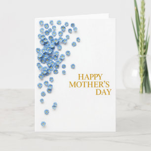 Tarjeta de Mensaje del Día de la Madre Floral Azul