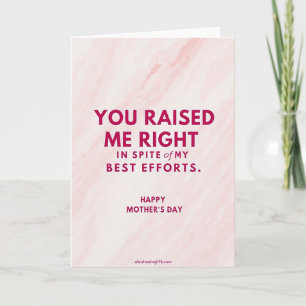 Tarjeta de Mensaje del Día de la Madre Magenta
