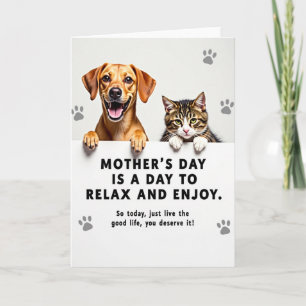 Tarjeta de Mensaje del Día de la Madre para Gato y