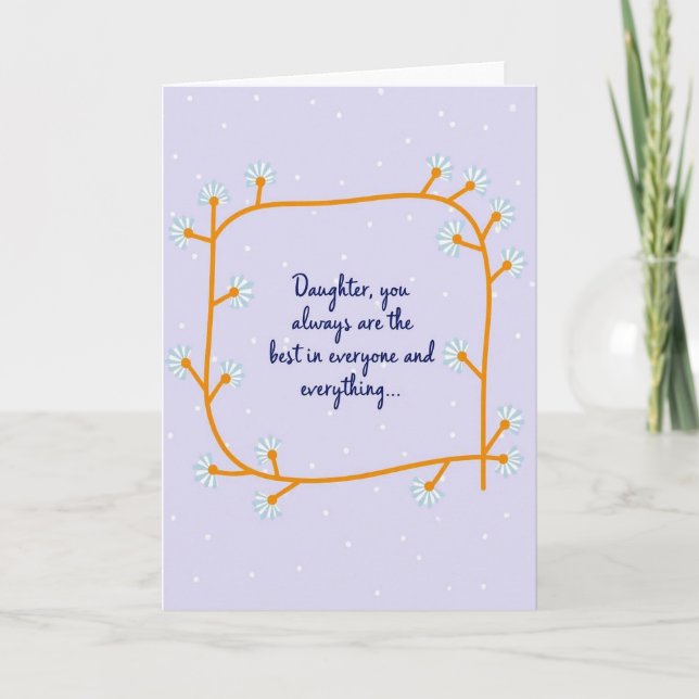 Tarjeta de Mensaje del Día de las Hijas Dulces (Anverso)