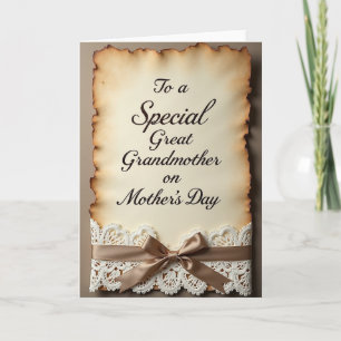 Tarjeta de Mensaje del Día de las Madres con Encaj
