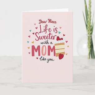 Tarjeta de Mensaje del Día de las Madres Rosa Sonr