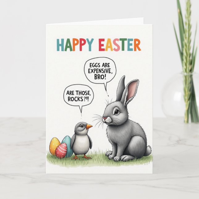 Tarjeta de Mensaje Divertida de Pascua (Anverso)
