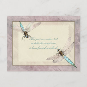 Tarjeta de mensaje Dragonflies para bonitos