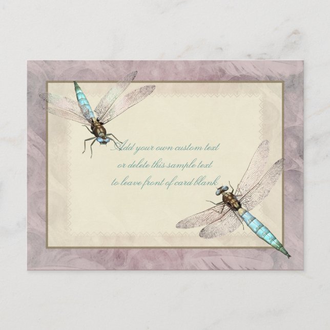 Tarjeta de mensaje Dragonflies para bonitos (Anverso)