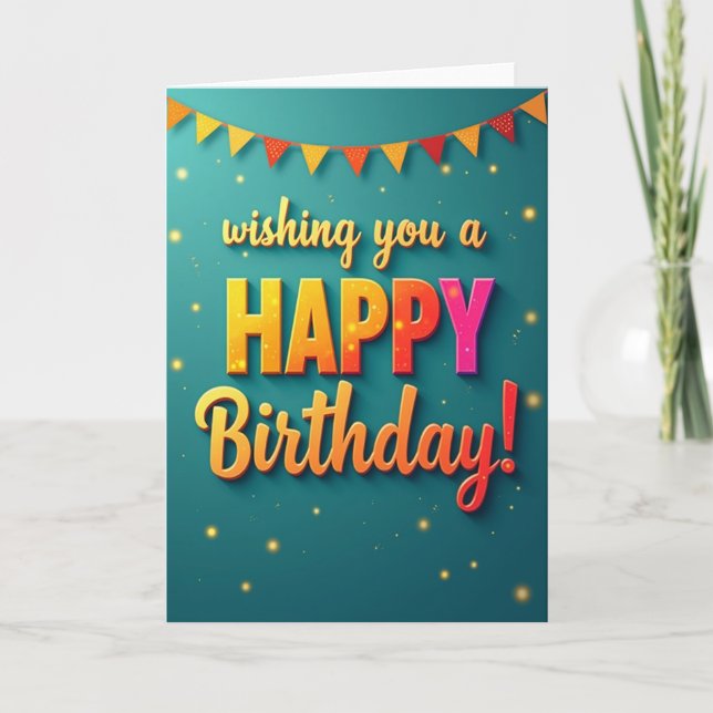 Tarjeta de Mensaje Feliz Vibrante (Anverso)