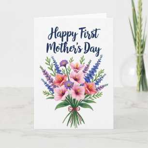 Tarjeta de Mensaje Floral de Acuarela