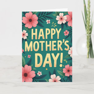 Tarjeta de Mensaje Floral de Lunares