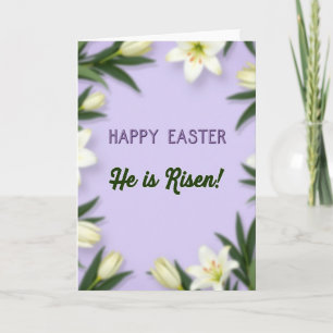 Tarjeta de Mensaje Floral de Pascua
