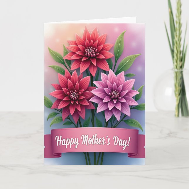 Tarjeta de Mensaje Floral Gradiente (Anverso)