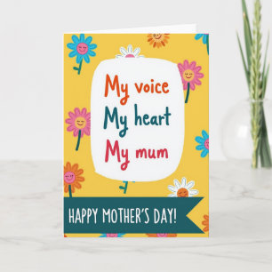 Tarjeta de mensaje floral para mi mamá