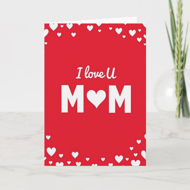 Tarjeta de Mensaje Gráfico Te Amo Mamá (Anverso)