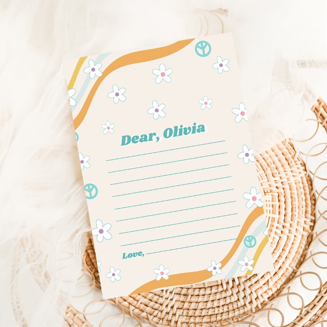 Tarjeta de mensaje Groovy Retro Floral Time Capsul (Subido por el creador)