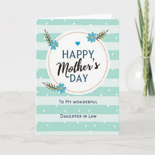 Tarjeta de Mensaje para Madres Floral Turquesa