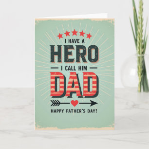 Tarjeta de Mensaje para Papá Héroe Vintage