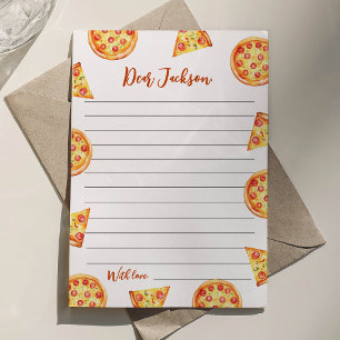 Tarjeta de mensaje Pizza Time Capsule Nota moderna