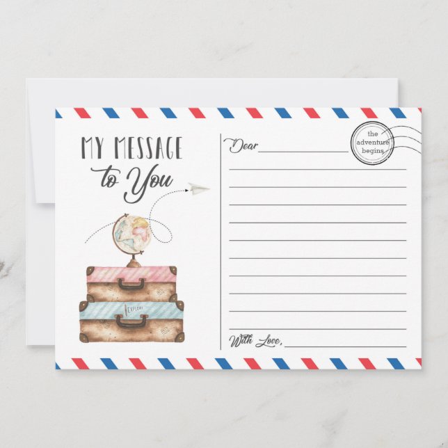 Tarjeta de mensaje postal Viaje de viaje (Anverso)