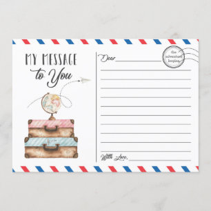 Tarjeta de mensaje postal Viaje de viaje
