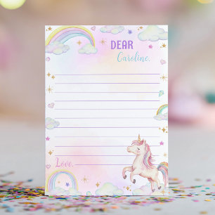 Tarjeta de mensaje Rainbow Unicorn Time Capsul Not
