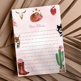 Tarjeta de mensaje Rodeo Cowgirl Time Capsule Note