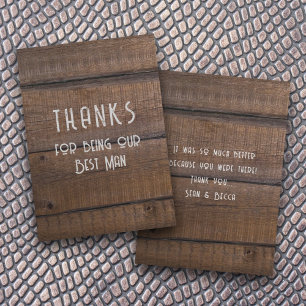Tarjeta de mensaje Rustic Wood Best Man