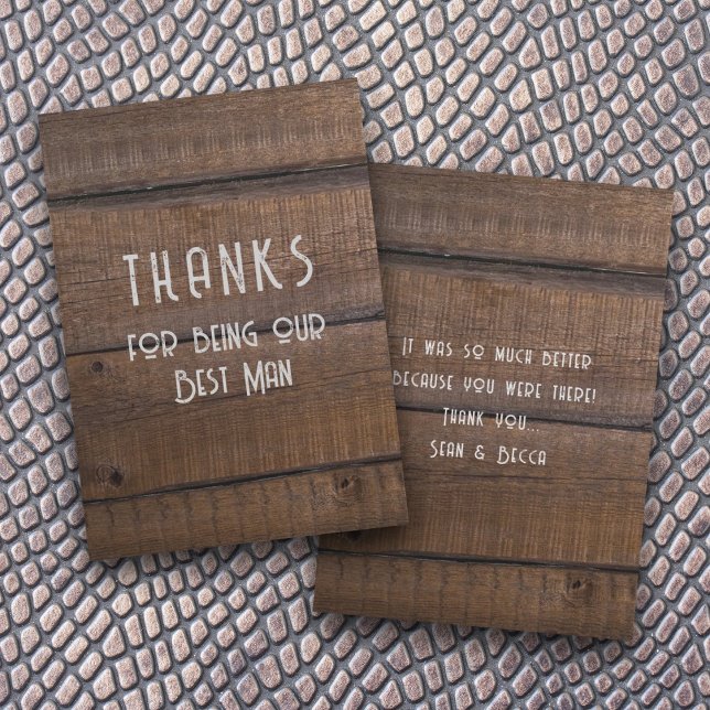 Tarjeta de mensaje Rustic Wood Best Man (Subido por el creador)