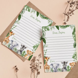 Tarjeta de mensaje Safari Animals Time Capsule Not