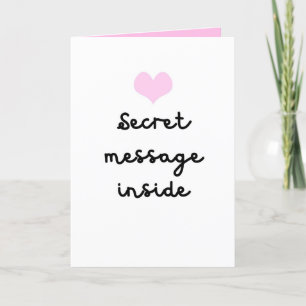Tarjeta de mensaje secreto, tarjeta de admirador s