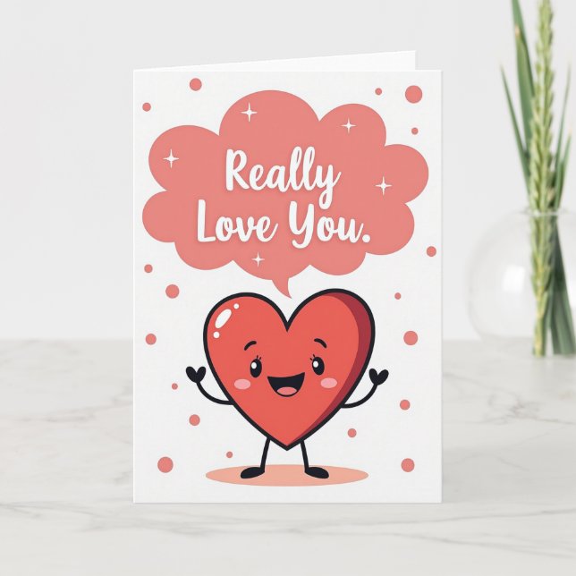 Tarjeta de mensaje sentido del corazón te amo (Anverso)